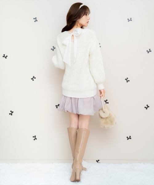 WILLSELECTION（ウィルセレクション）の「ニットプルオーバー×バルーンスカートセット（セットアップ・レディース・ベージュ/グリーン/オフホワイト/ブラック・FREE）」の8枚目の写真