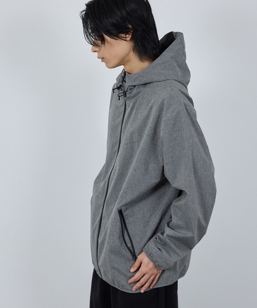 NAVY(ネイビー)の「【NAVY / ネイビー】SOLOTEX(R) 裏メッシュフードジャケット(マウンテンパーカー・メンズ・ブラック/カーキ/グレー/ネイビー/ブルーグリーン/ベージュ/ライトグレー/杢グレー・M/L/XL/XXL)」の15枚目の写真