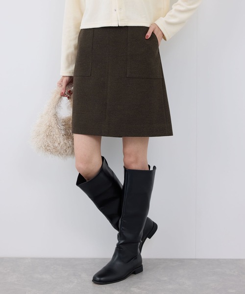 ROPE' PICNIC（ロペピクニック）の「ジャージメルトンスカート/リンクコーデ（スカート・レディース・ブラック/ダークブラウン/グレー・38/36）」の3枚目の写真