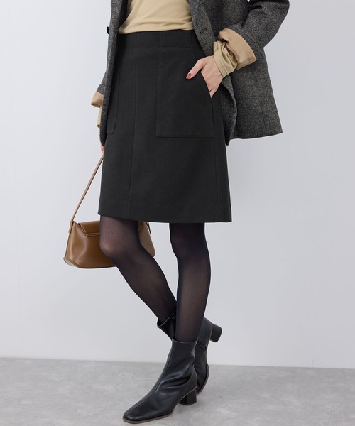 ROPE' PICNIC（ロペピクニック）の「ジャージメルトンスカート/リンクコーデ（スカート・レディース・ブラック/ダークブラウン/グレー・38/36）」の2枚目の写真