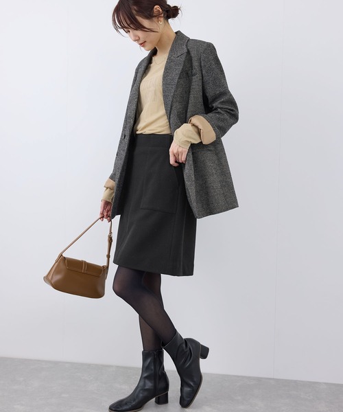 ROPE' PICNIC（ロペピクニック）の「ジャージメルトンスカート/リンクコーデ（スカート・レディース・ブラック/ダークブラウン/グレー・38/36）」の4枚目の写真