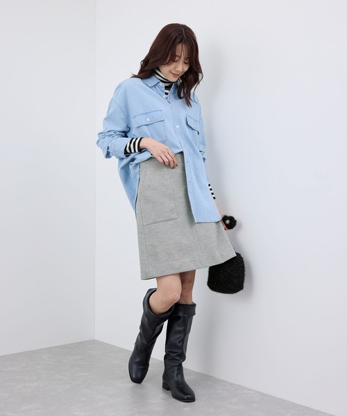 ROPE' PICNIC（ロペピクニック）の「ジャージメルトンスカート/リンクコーデ（スカート・レディース・ブラック/ダークブラウン/グレー・38/36）」の10枚目の写真