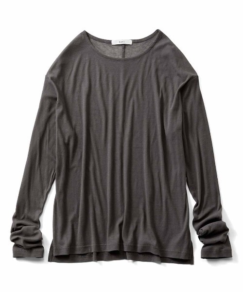 IEDIT（イディット）の「ＩＥＤＩＴ　綿１００％素材でさらりと着られる絶妙な透け感のマイルドシアートップス（Tシャツ/カットソー・レディース・オフホワイト/ライトグレー/サックスブルー/スミクロ・LARGE/MEDIUM/X-LARGE/XX-LARGE）」の6枚目の写真