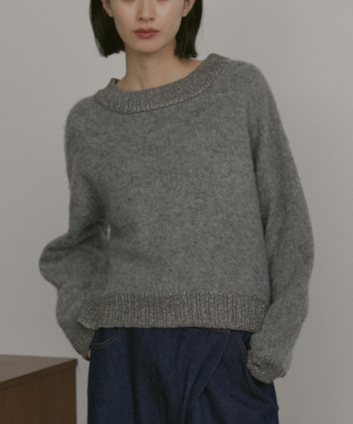 モヘアタッチラメリブニット（ニット/セーター）｜MERLOT（メルロー）