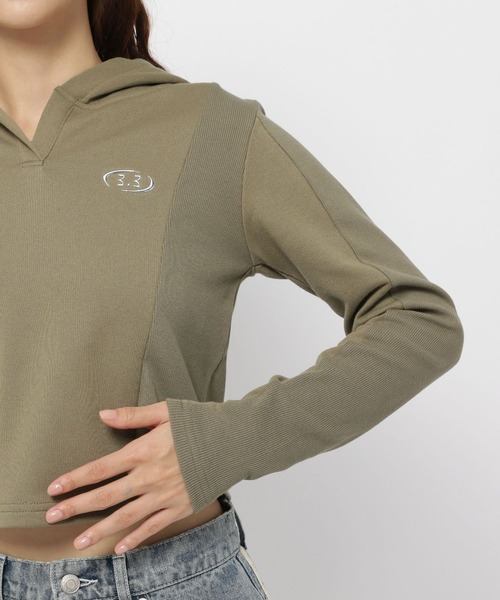 3.3 Field Trip (3.3フィールドトリップ)の「3.3 Field Trip/キリカエメタルフーディー(Tシャツ/カットソー・レディース・ブラウン/チャコール/カーキ・FREE)」の22枚目の写真