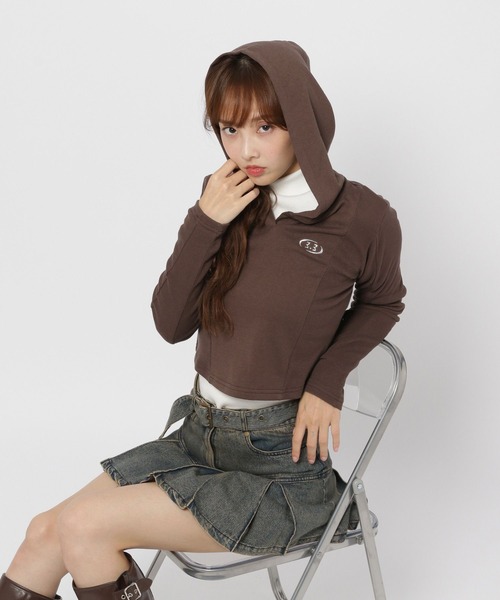 3.3 Field Trip (3.3フィールドトリップ)の「3.3 Field Trip/キリカエメタルフーディー(Tシャツ/カットソー・レディース・ブラウン/チャコール/カーキ・FREE)」の12枚目の写真