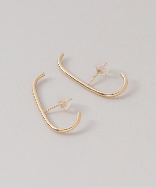 Lilas（リラ）の「J型パイプピアスL K10（両耳）（ピアス（両耳用