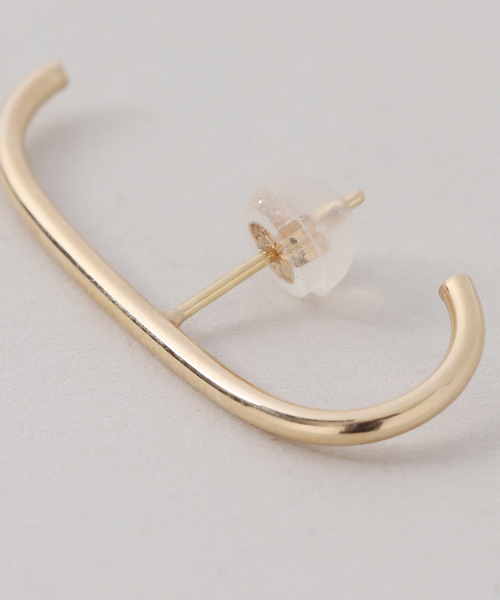 Lilas（リラ）の「J型パイプピアスL K10（両耳）（ピアス（両耳用