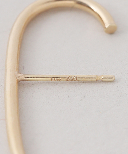 Lilas（リラ）の「J型パイプピアスL K10（両耳）（ピアス（両耳用