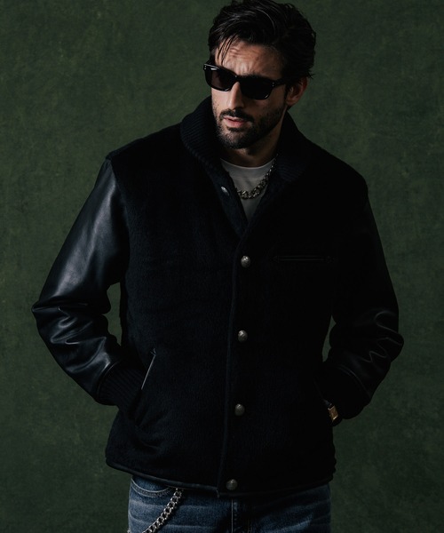 CRIMIE(クライミー)の「ALPACA AWARD CONCHO JACKET / アルパカアワード コンチョ ジャケット(スタジャン・メンズ・ブラック・XXL/XL/L/M/S)」の2枚目の写真