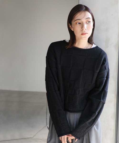 MOBB ニットセーター セール】ブロックチェック編みニット（ニット/セーター）｜select MOCA