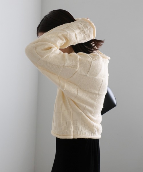 セール】ブロックチェック編みニット（ニット/セーター）｜select MOCA