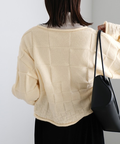 セール】ブロックチェック編みニット（ニット/セーター）｜select MOCA