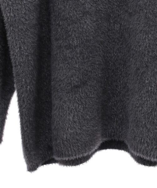 ◉SONO◉チアフルハイブリッドニットプルオーバー BLACK 透かし編みメッシュニットプルオーバー（ニット/セーター