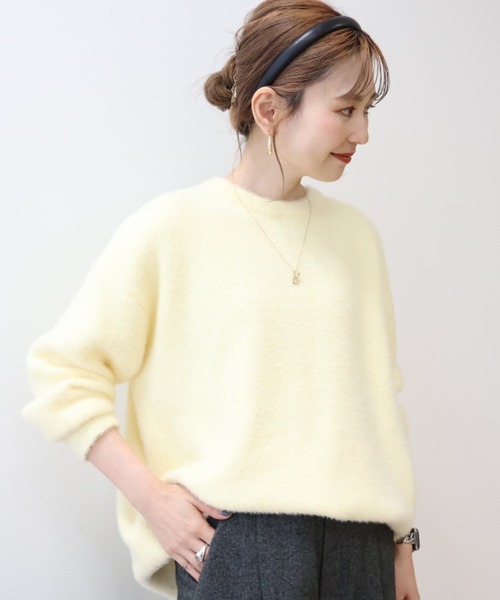 AMERICAN HOLIC（アメリカンホリック）の「フェアリーニットプルオーバー（ニット/セーター・レディース・ピンク/モカ/チャコールグレー/ライトイエロー/ターコイズブルー・M/L）」の5枚目の写真