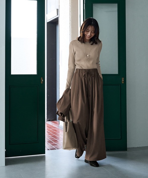 STYLE DELI(スタイルデリ)の「キレイめ3タックリラックスパンツ(その他パンツ・レディース・ネイビー/ブラウン系その他・SMALL/MEDIUM)」の11枚目の写真