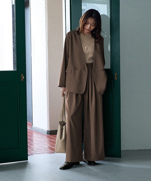 STYLE DELI(スタイルデリ)の「キレイめ3タックリラックスパンツ(その他パンツ・レディース・ネイビー/ブラウン系その他・SMALL/MEDIUM)」の8枚目の写真