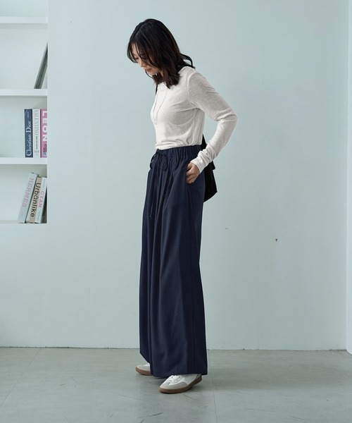 STYLE DELI(スタイルデリ)の「キレイめ3タックリラックスパンツ(その他パンツ・レディース・ネイビー/ブラウン系その他・SMALL/MEDIUM)」の10枚目の写真