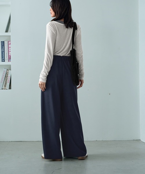 STYLE DELI(スタイルデリ)の「キレイめ3タックリラックスパンツ(その他パンツ・レディース・ネイビー/ブラウン系その他・SMALL/MEDIUM)」の3枚目の写真