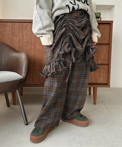 apres jour mignon（アプレジュールミニョン）の「ミディスカート×パンツセット【ZOZOTOWN限定アイテム】（その他パンツ・レディース・ブラック/ブラウン系その他/ブラック系その他・X-LARGE/SMALL/MEDIUM）」の3枚目の写真