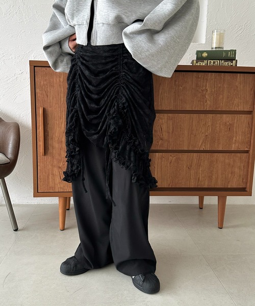 apres jour mignon（アプレジュールミニョン）の「ミディスカート×パンツセット【ZOZOTOWN限定アイテム】（その他パンツ・レディース・ブラック/ブラウン系その他/ブラック系その他・X-LARGE/SMALL/MEDIUM）」の12枚目の写真