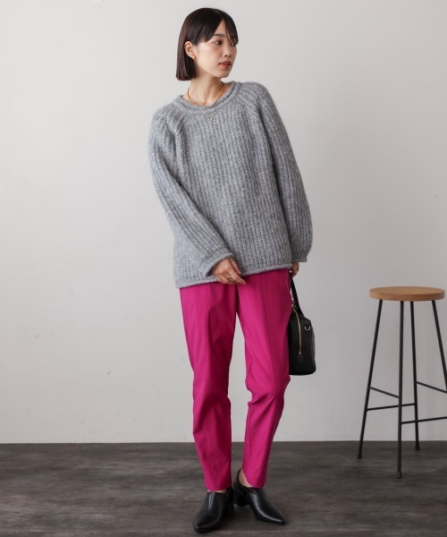 Bou Jeloud（ブージュルード）の「シャギー畦編みニット（ニット/セーター・レディース・ブラウン/アイボリー/グレー・FREE）」の12枚目の写真