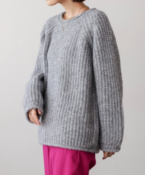 Bou Jeloud（ブージュルード）の「シャギー畦編みニット（ニット/セーター・レディース・ブラウン/アイボリー/グレー・FREE）」の16枚目の写真