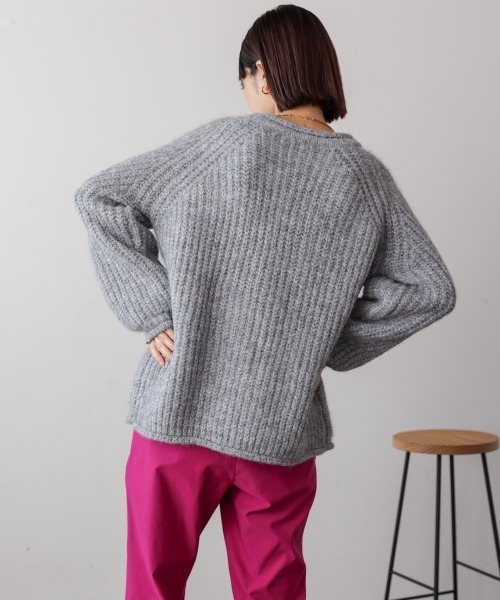 Bou Jeloud（ブージュルード）の「シャギー畦編みニット（ニット/セーター・レディース・ブラウン/アイボリー/グレー・FREE）」の18枚目の写真