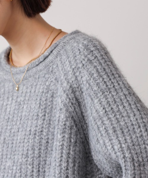 Bou Jeloud（ブージュルード）の「シャギー畦編みニット（ニット/セーター・レディース・ブラウン/アイボリー/グレー・FREE）」の19枚目の写真