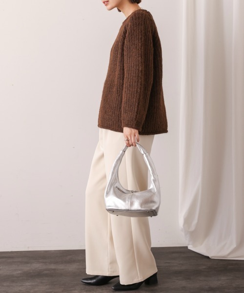 Bou Jeloud（ブージュルード）の「シャギー畦編みニット（ニット/セーター・レディース・ブラウン/アイボリー/グレー・FREE）」の22枚目の写真