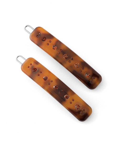 ANEMONE（アネモネ）の「ビジュースクエアヘアピン[2本セット]（ヘアピン・レディース・ブラウン/ブラック・FREE）」の3枚目の写真