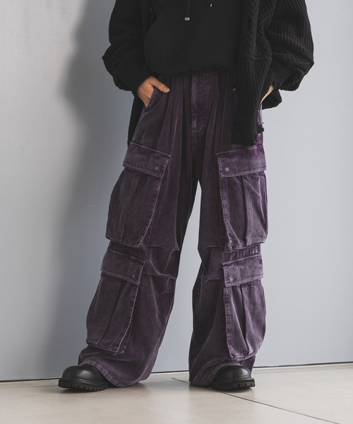 HARE(ハレ)の「BIG4ポケットカーゴパンツ(HARE)(カーゴパンツ・メンズ・グレー/パープル・SMALL/MEDIUM)」の10枚目の写真