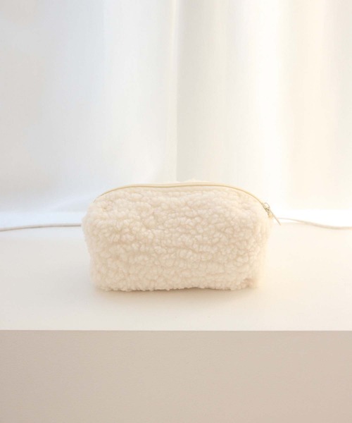 Edit Sheen（エディットシーン）の「ボアポーチ（ポーチ・レディース・ホワイト/ブラウン/ピンク/ブルー・FREE）」の2枚目の写真