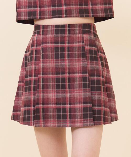 REDYAZEL(レディアゼル)の「【セットアップ可能】チェックプリーツスカショーパン(その他パンツ・レディース・ブルー/ネイビー/オレンジ・MEDIUM/SMALL)」の4枚目の写真