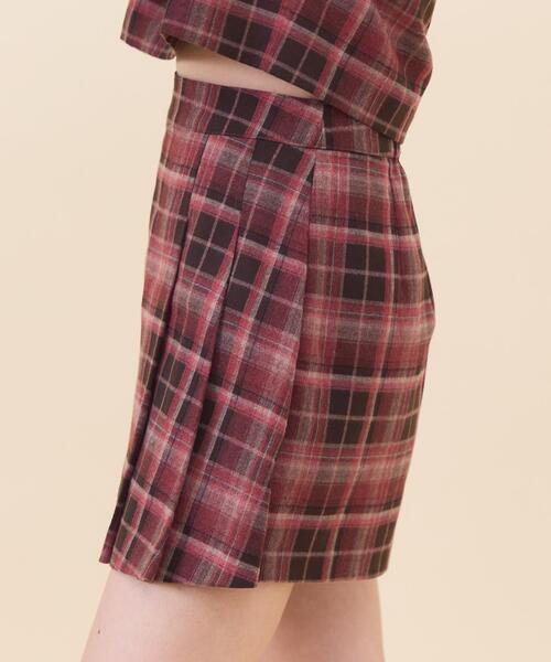 REDYAZEL(レディアゼル)の「【セットアップ可能】チェックプリーツスカショーパン(その他パンツ・レディース・ブルー/ネイビー/オレンジ・MEDIUM/SMALL)」の5枚目の写真