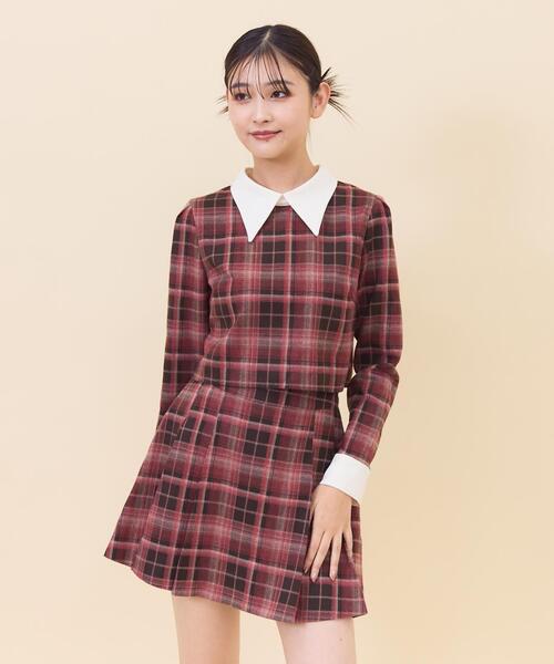 REDYAZEL(レディアゼル)の「【セットアップ可能】チェックプリーツスカショーパン(その他パンツ・レディース・ブルー/ネイビー/オレンジ・MEDIUM/SMALL)」の8枚目の写真