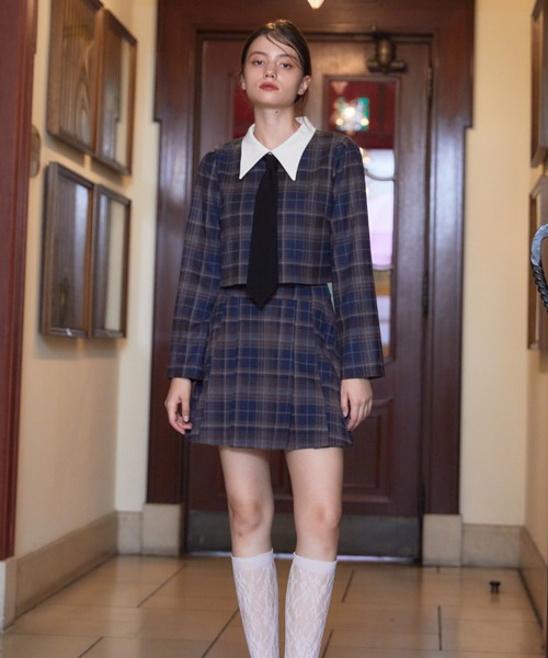 REDYAZEL（レディアゼル）の「【セットアップ可能】チェックプリーツスカショーパン（その他パンツ・レディース・ブルー/ネイビー/オレンジ・MEDIUM/SMALL）」の13枚目の写真