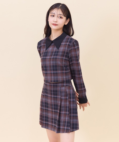 REDYAZEL（レディアゼル）の「【セットアップ可能】チェックプリーツスカショーパン（その他パンツ・レディース・ブルー/ネイビー/オレンジ・MEDIUM/SMALL）」の20枚目の写真