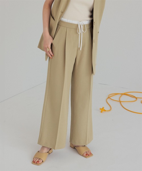 titivate（ティティベイト）の「ダブルウエストデザインパンツ（その他パンツ・レディース・ブラック/ベージュ/ブラウン/ブルー系その他・SP/L/M/S）」の3枚目の写真