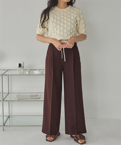 titivate（ティティベイト）の「ダブルウエストデザインパンツ（その他パンツ・レディース・ブラック/ベージュ/ブラウン/ブルー系その他・SP/L/M/S）」の2枚目の写真