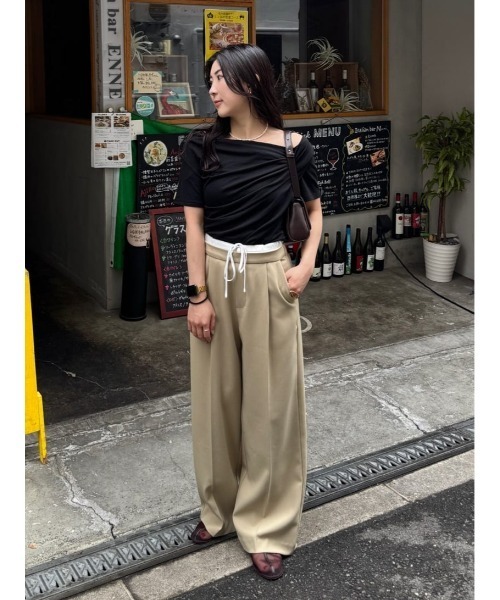 titivate（ティティベイト）の「ダブルウエストデザインパンツ（その他パンツ・レディース・ブラック/ベージュ/ブラウン/ブルー系その他・SP/L/M/S）」の6枚目の写真