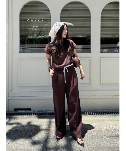 titivate（ティティベイト）の「ダブルウエストデザインパンツ（その他パンツ・レディース・ブラック/ベージュ/ブラウン/ブルー系その他・SP/L/M/S）」の12枚目の写真