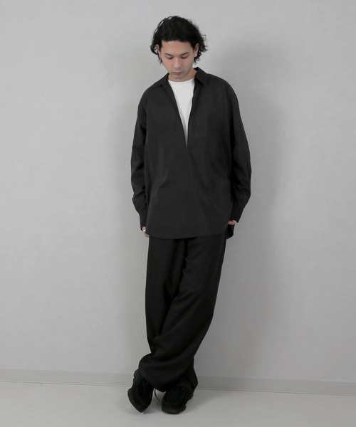 CERCA(チェルカ)の「LEMS/ワイドカーブパンツ(RS/)(スラックス・メンズ・グレー/ブラック・LARGE/MEDIUM/X-LARGE)」の14枚目の写真