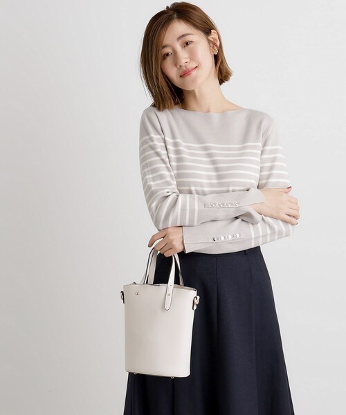 grove（グローブ）の「アシメハンドルバケツ2WAYトート【入卒対応可】（ショルダーバッグ・レディース・グレー/アイボリー/ブラック/マスタード・00）」の16枚目の写真