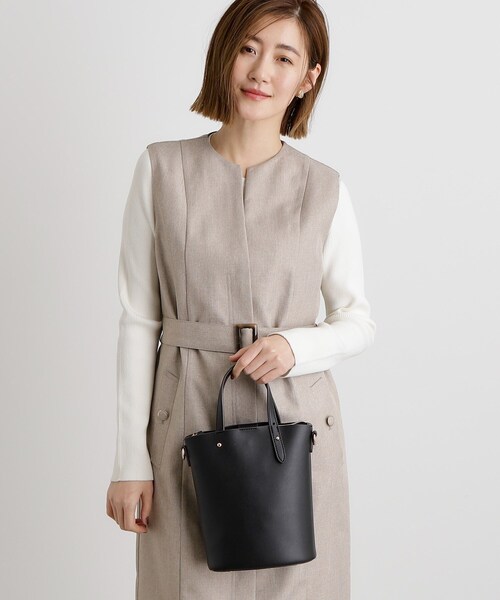 grove（グローブ）の「アシメハンドルバケツ2WAYトート【入卒対応可】（ショルダーバッグ・レディース・グレー/アイボリー/ブラック/マスタード・00）」の7枚目の写真