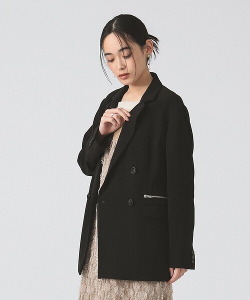 セール】ジップ ポケット 4ボタン ダブル ジャケット 25SS