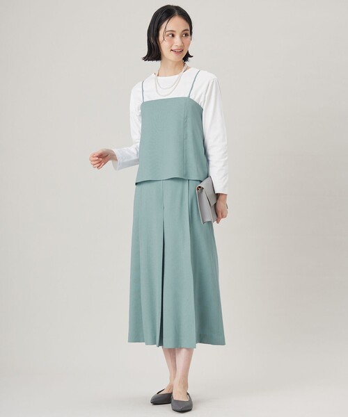 自由区（ジユウク）の「リネンライクシンセティックキュロット パンツ（その他パンツ・レディース・グレー系/サックスブルー系/ライトイエロー系・40/38）」の4枚目の写真