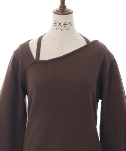 axes femme(アクシーズファム)の「チョーカー風ストラップニット(ニット/セーター・レディース・グレー/ブラック/ダークブラウン・FREE)」の22枚目の写真