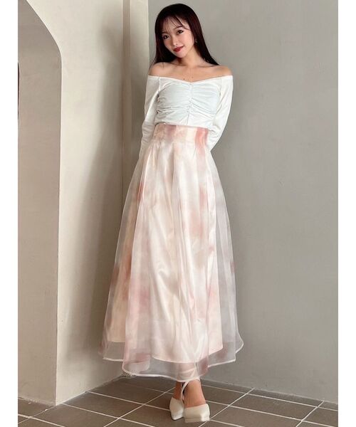 RESEXXY(リゼクシー)の「デコルテギャザーカットトップス(Tシャツ/カットソー・レディース・ホワイト/レッド/ブラック・FREE)」の17枚目の写真