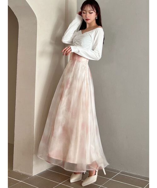 RESEXXY(リゼクシー)の「デコルテギャザーカットトップス(Tシャツ/カットソー・レディース・ホワイト/レッド/ブラック・FREE)」の18枚目の写真